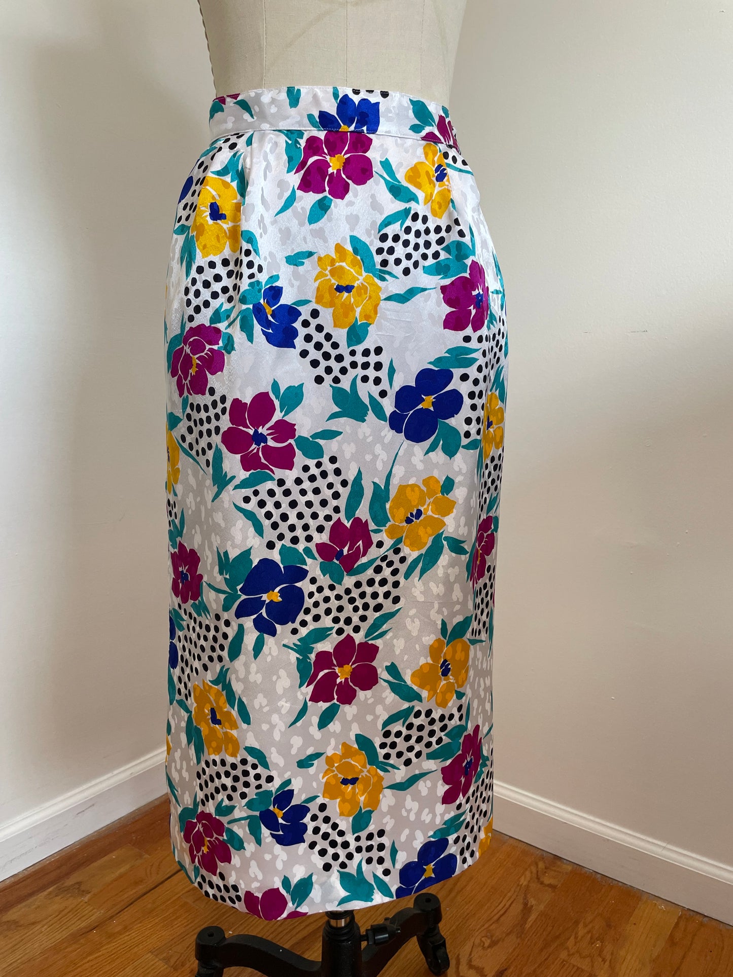 80s Floral Skirt (Size 6)