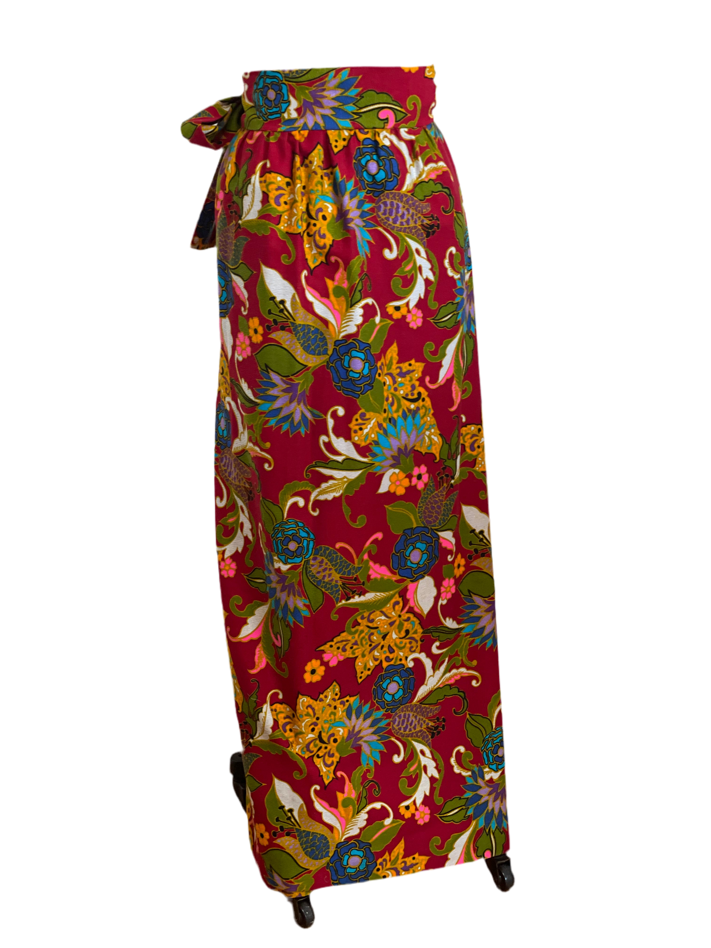 Vintage Barkcloth Wrap Skirt (M/L)