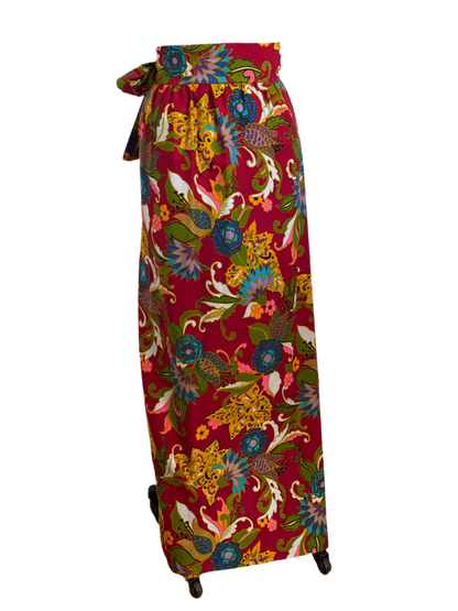 Vintage Barkcloth Wrap Skirt (M/L)