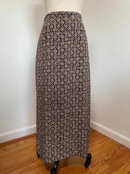 90s Tribal Maxi Skirt (Size 8)