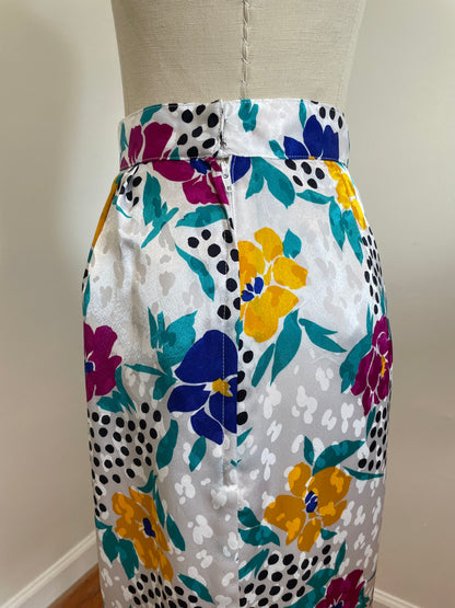 80s Floral Skirt (Size 6)