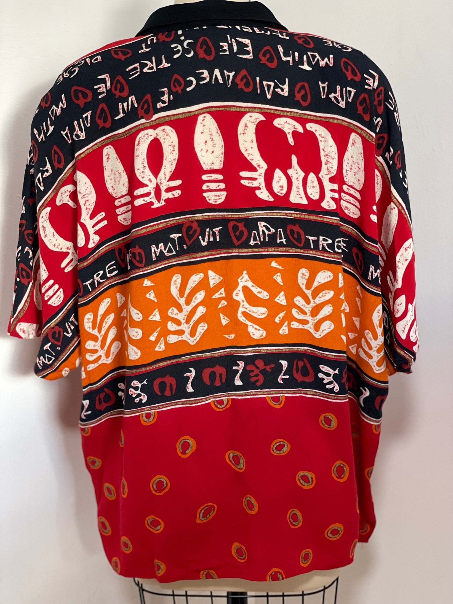 80s Carole Little Tribal Blouse (Large/XL)