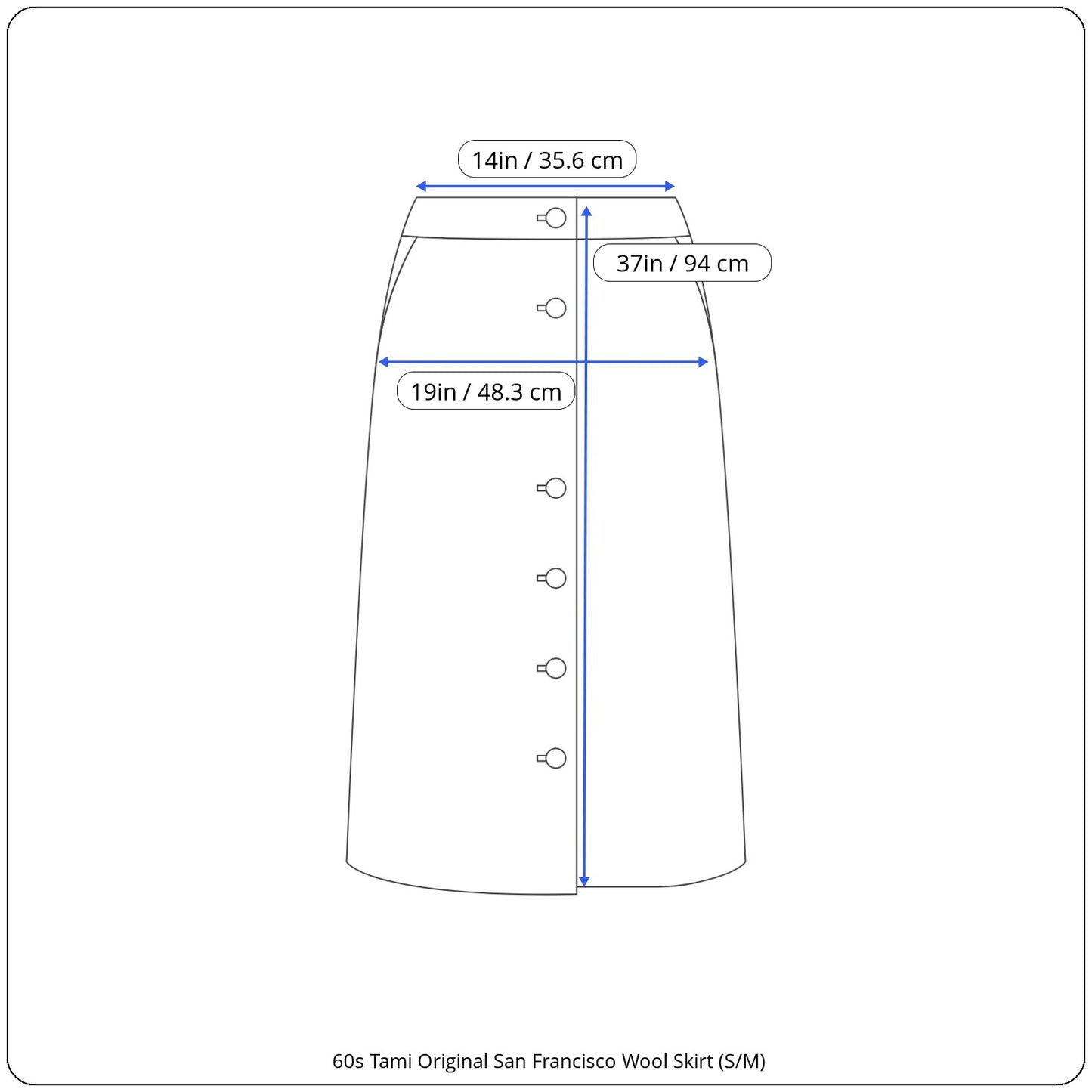 60s Tami Original San Francisco Wool Skirt (S/M)