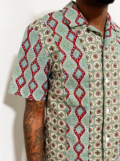 Mixed Print Camp Shirt (Men’s Medium)