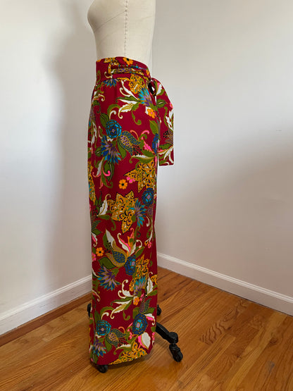 Vintage Barkcloth Wrap Skirt (M/L)