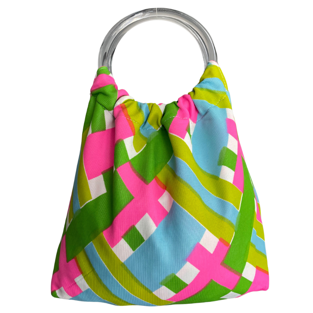 Neon Geometric Handle Bag