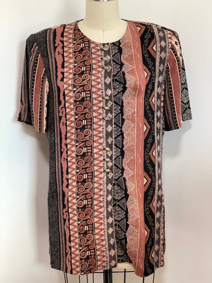 80s 90s Tribal Blouse