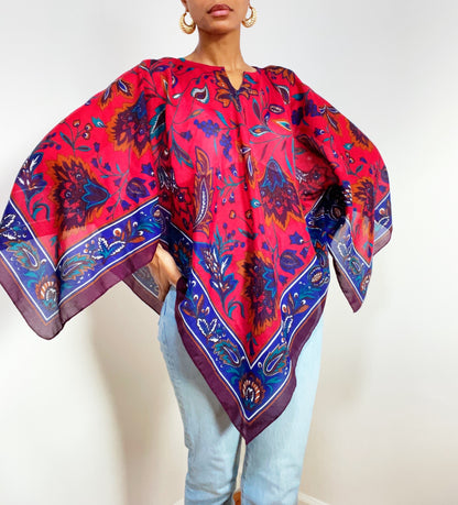 Bold Paisley Scarf Top (Large-2X)