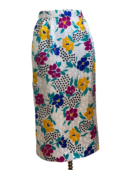 80s Floral Skirt (Size 6)