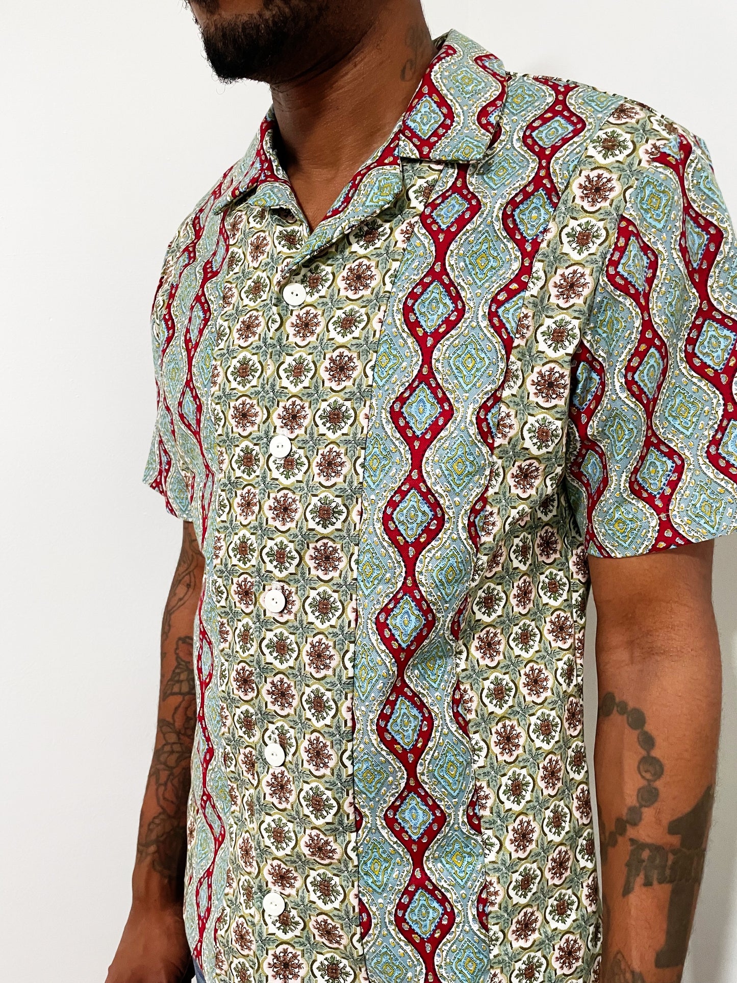 Mixed Print Camp Shirt (Men’s Medium)