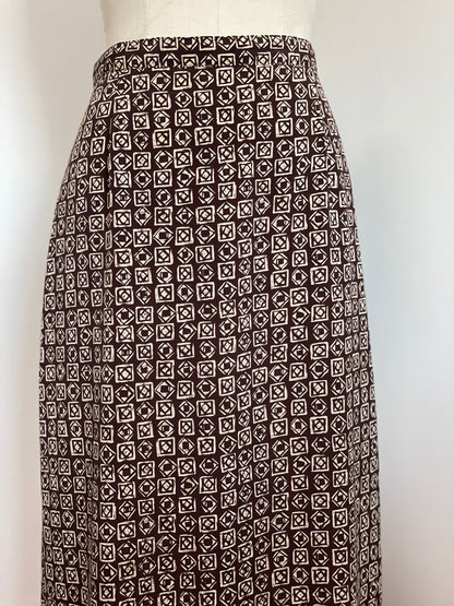 90s Tribal Maxi Skirt (Size 8)