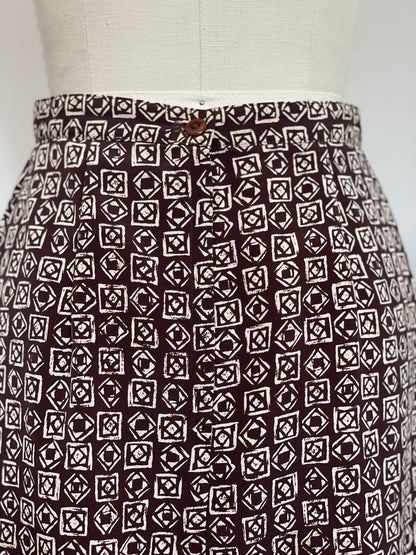 90s Tribal Maxi Skirt (Size 8)