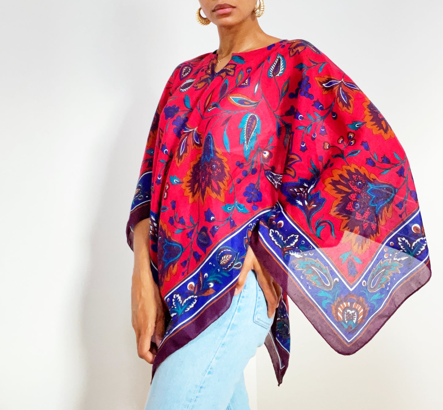 Bold Paisley Scarf Top (Large-2X)