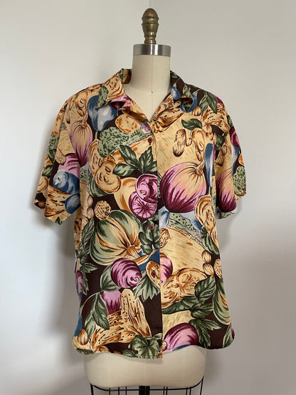 90s Notations Floral Blouse (Small)