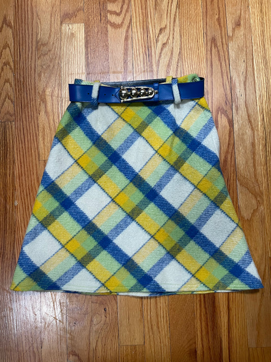 70s Plaid Mini Skirt (XS)