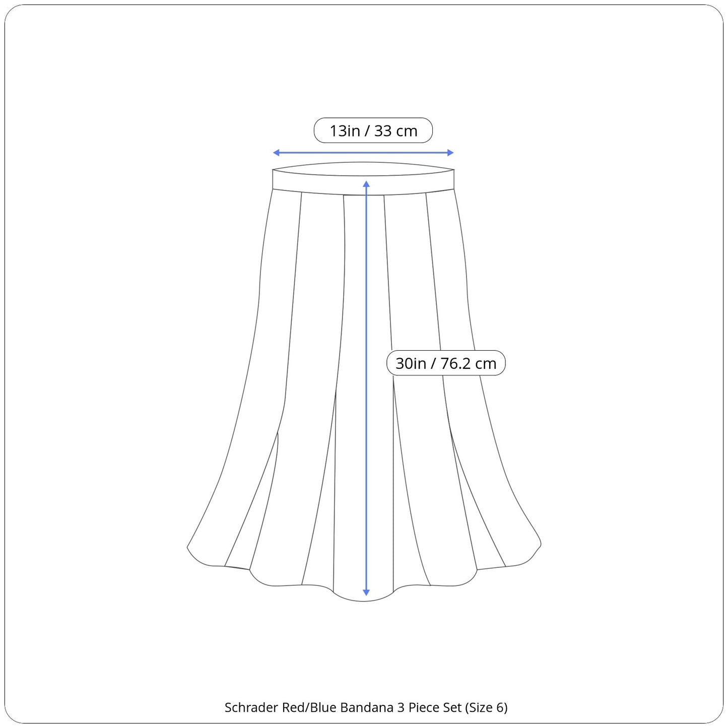 Schrader Red/Blue Bandana 3 Piece Set (Size 6)