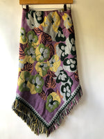 Upcycled Floral Blanket Fringe Skirt (S/M)