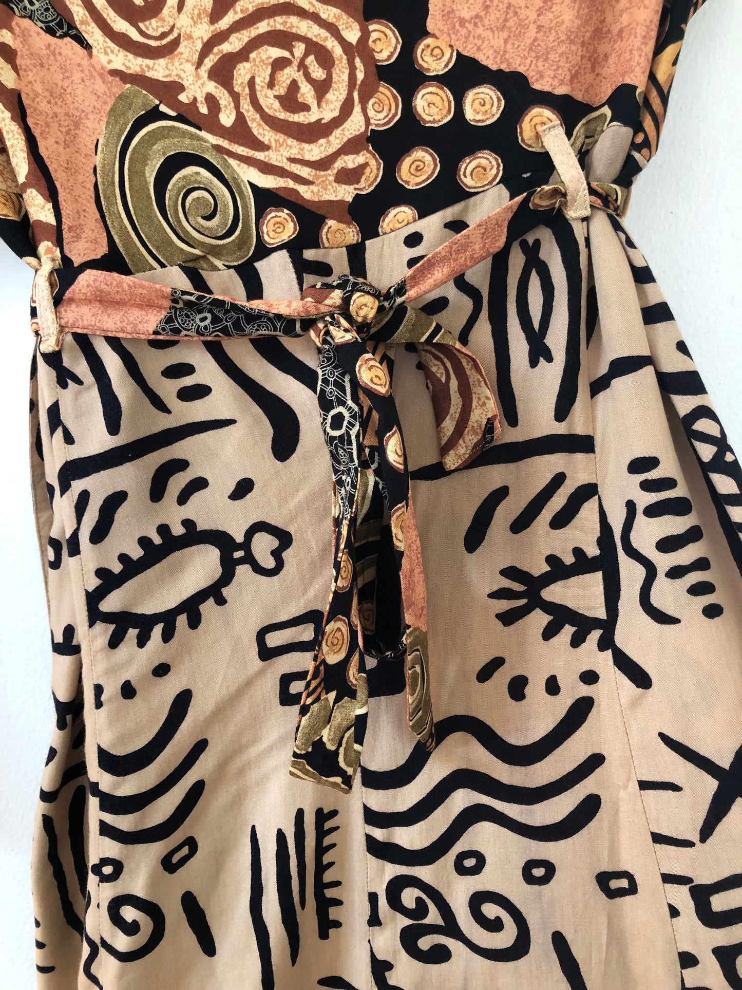 Tribal Mixed Print Asymmetrical Dress (M/L)