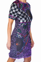 Rental: 80s Purple Sequined Cosmic Cocktail Dress (Medium)