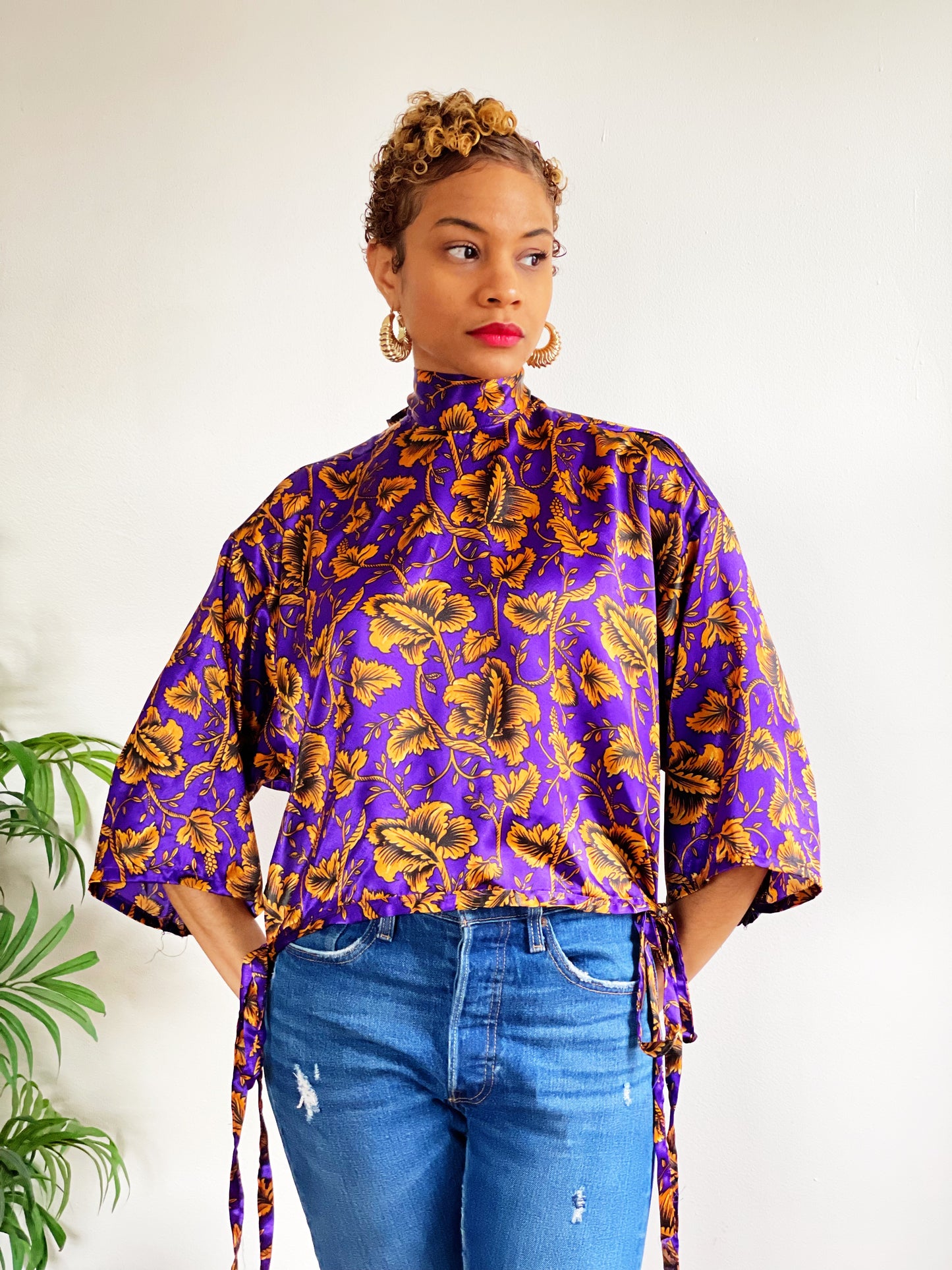 Upcycled Royal Robe Top (M/L)