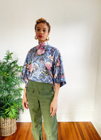 Upcycled Floral Robe Top (M/L)