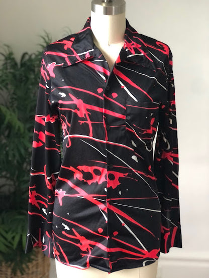 70s Jantzen Abstract Paint Top (Small)