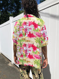 80s Requirements Woman Tropical Scene Blouse (1X)