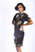 Rental: Vintage Rock Star Sequin Beaded Dress (Size 6)