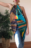 Reworked Teal Sunset Scarf Top (One Size)