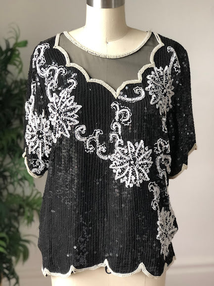 Royal Feelings Pearl Sequin Top (Medium)