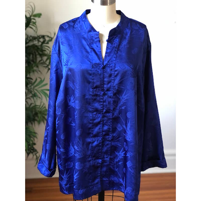 90s Notations Woman Royal Asian Blouse (XL)