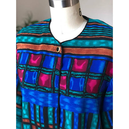 80s Jordan Jewel Tone Blouse (Medium)