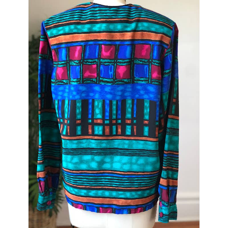 80s Jordan Jewel Tone Blouse (Medium)