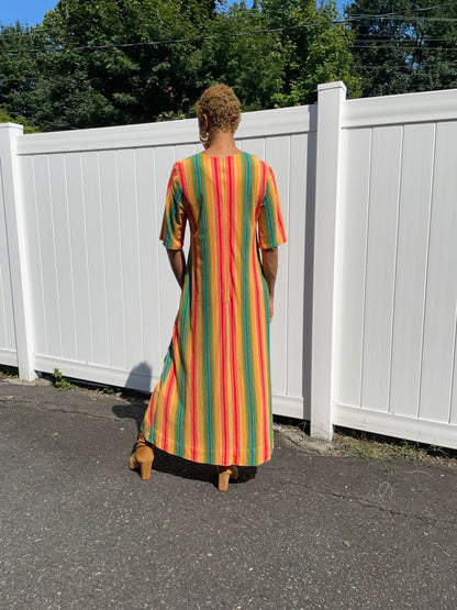 70s Dutches Individually Yours Striped Dress (Medium)